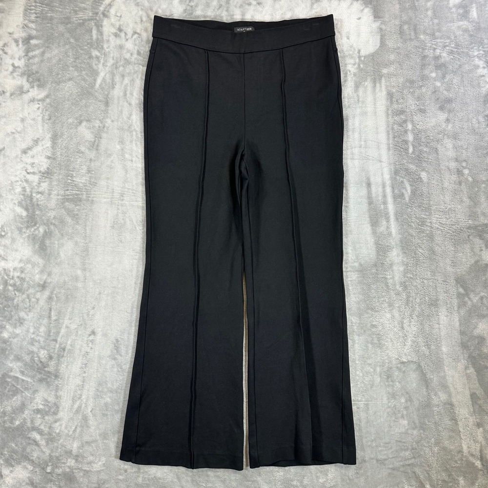 NYDJ Sculpt-Her Trousers Women's Size L Black Pintuck Lift‎ Tuck Tech